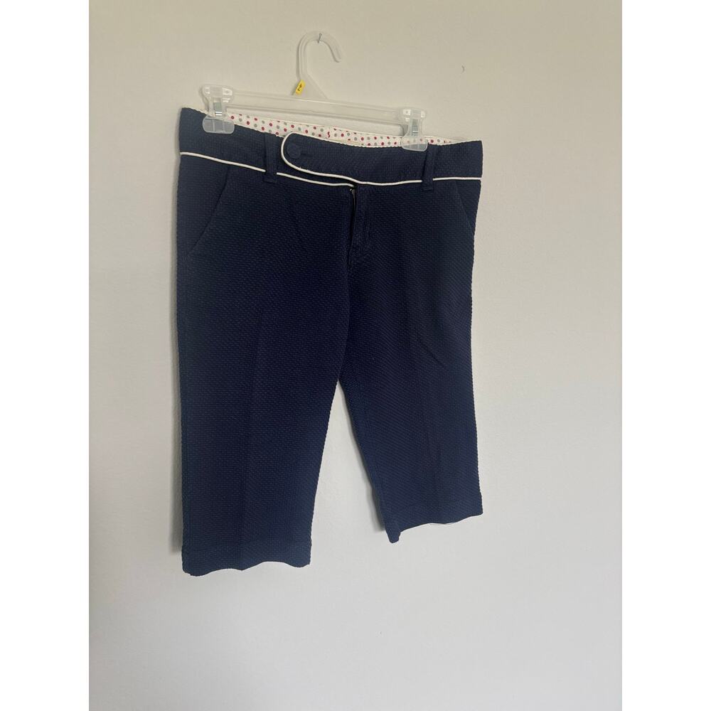 Nick & Mo Navy Seersucker Cropped Pants